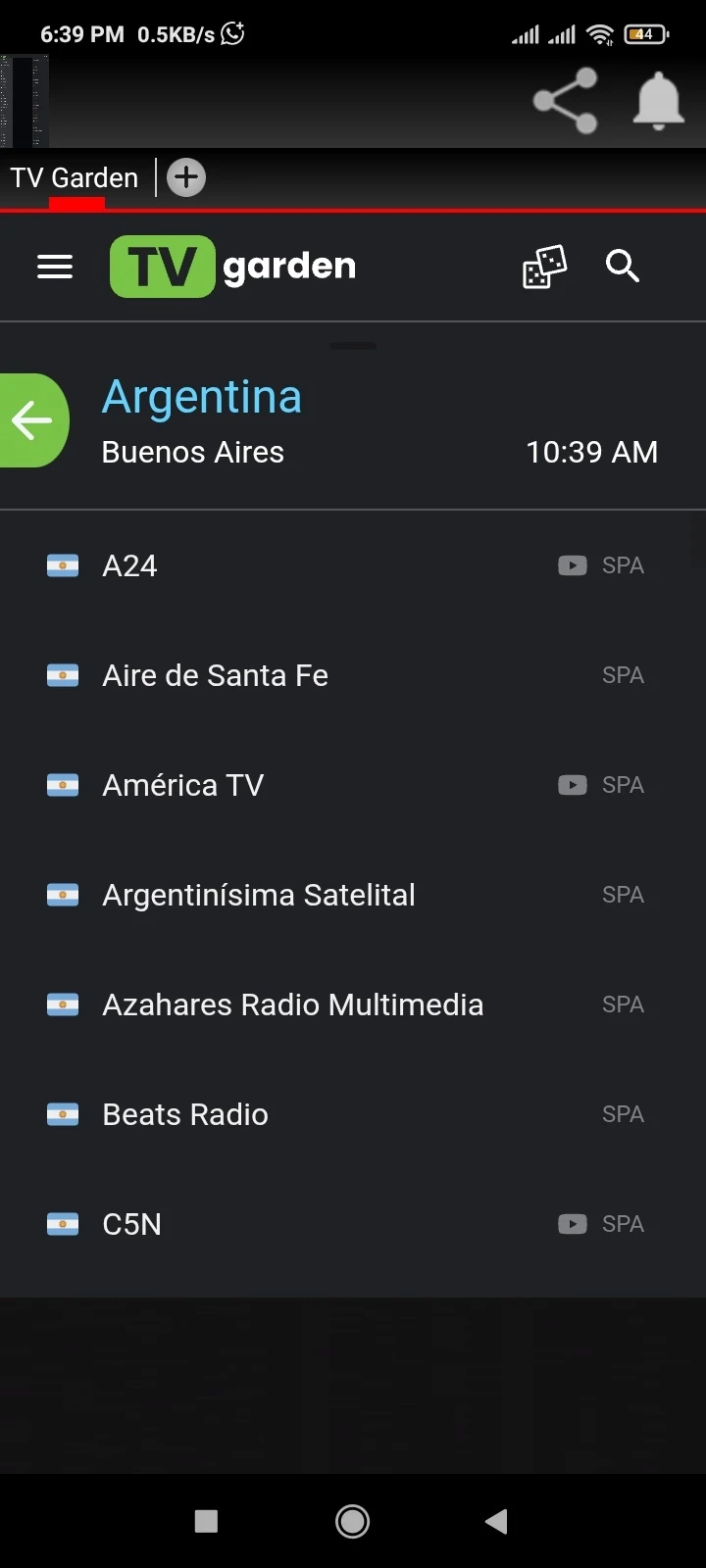 Screenshot Of TV Garden Live App